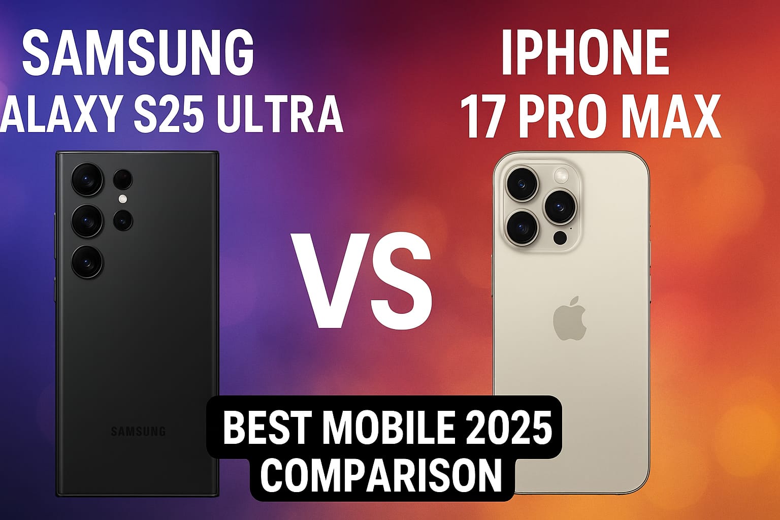Samsung Galaxy S25 Ultra vs iPhone 17 Pro Max Best Mobile 2025 Comparison